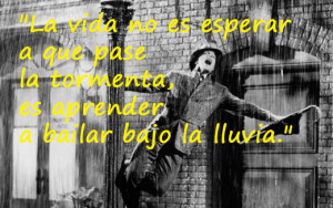 bailar bajo lluvia frase